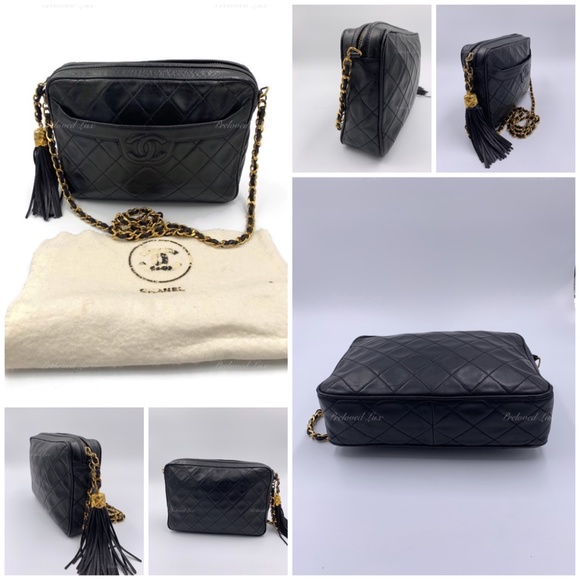 Authentic CHANEL Vintage Lambskin Small Full Flap Bag black/gold hardware - Picture 6 of 17